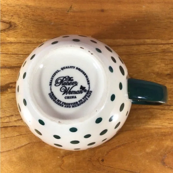 The Pioneer Woman Green Polka Dots 17oz Ceramic Mug - Picture 6 of 6
